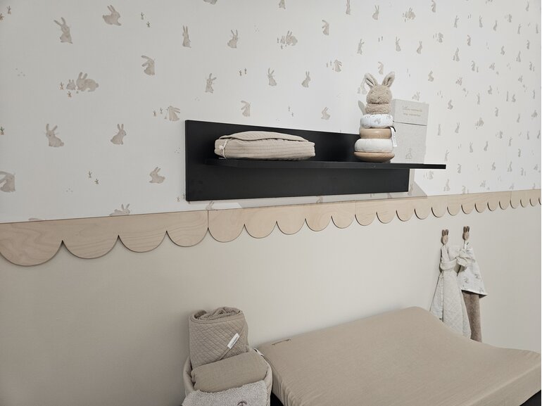Houten Schelp / Scallop Lambrisering voor baby en kinderkamer