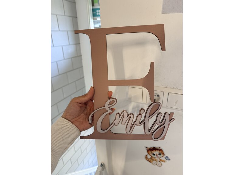 Houten naambord kinderkamer op maat | beginletter met naam | kraamcadeau Stickerkamer Houten naambord kinderkamer op maat | beginletter met naam | kraamcadeau