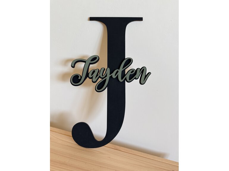 Houten naambord kinderkamer op maat | beginletter met naam | kraamcadeau Stickerkamer Houten naambord kinderkamer op maat | beginletter met naam | kraamcadeau