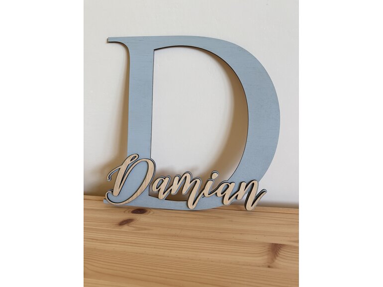 Houten naambord kinderkamer op maat | beginletter met naam | kraamcadeau Stickerkamer Houten naambord kinderkamer op maat | beginletter met naam | kraamcadeau