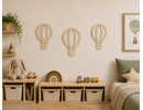 Houten Luchtballonnen Wanddecoratie Set - 3 Stuks voor Kinderkamer Houten Luchtballonnen Wanddecoratie Set - 3 Stuks voor Kinderkamer