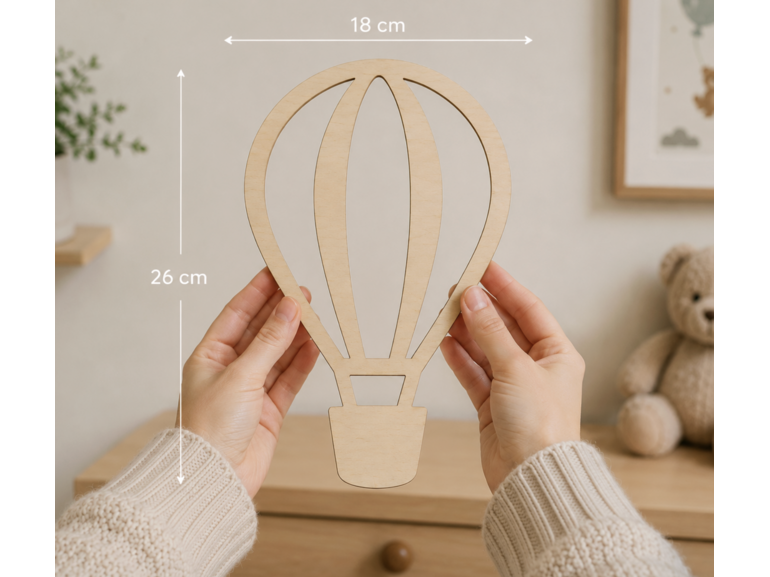 Houten Luchtballonnen Wanddecoratie Set - 3 Stuks voor Kinderkamer Houten Luchtballonnen Wanddecoratie Set - 3 Stuks voor Kinderkamer