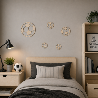 Muurdecoratie Houten voetballen