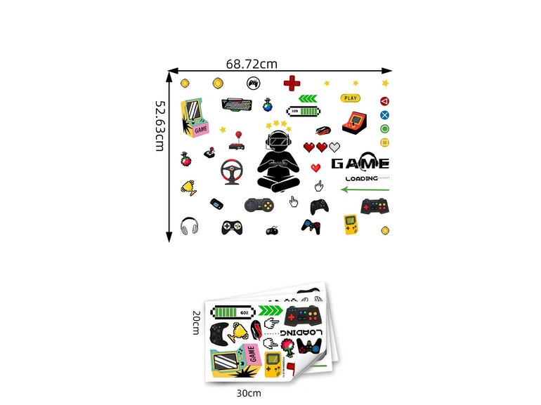 Muursticker game glow in the dark kinderkamer