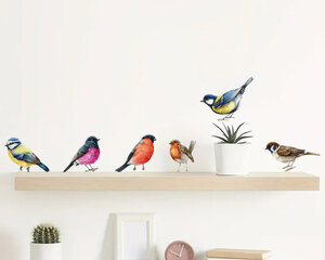 Muursticker vogels op tak huismussen