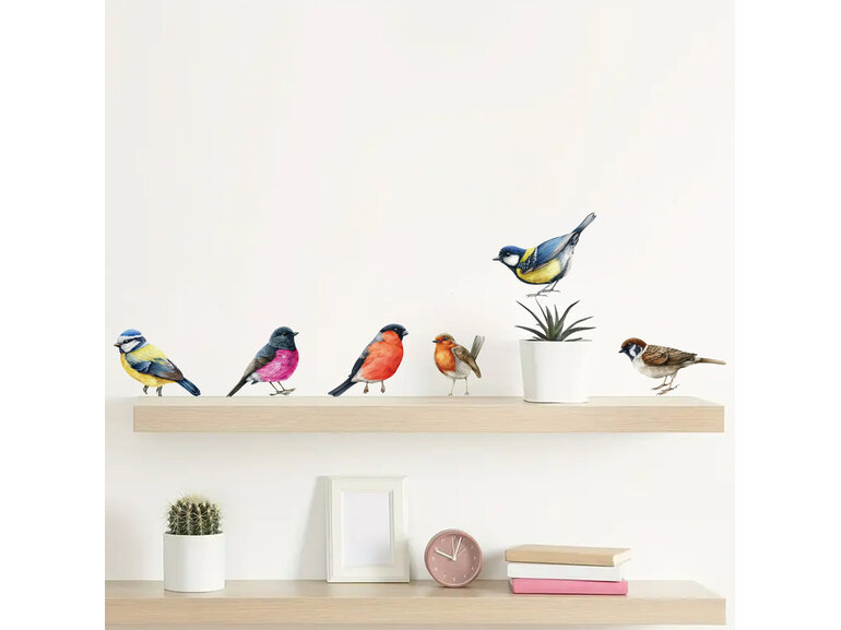 Muursticker vogels op tak huismussen Muursticker vogels op tak huismussen