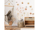 Boho Aquarel Bloemen en vlinders Muurstickers – Sfeervolle Wanddecoratie voor een Warme kinderkamer