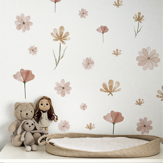 Boho Aquarel Bloemen Muurstickers