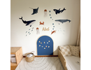Oceaan thema muursticker set kinderkamer, magneetsticker, houten naambord Oceaan thema muursticker set kinderkamer, magneetsticker, houten naambord