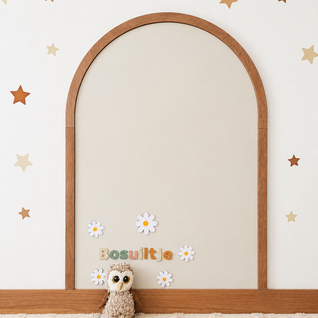 Houten boog omlijsting voor magnetische muursticker Houten boog omlijsting voor magnetische muursticker