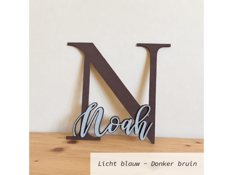 Stickerkamer Houten naambord kinderkamer op maat | beginletter met naam | kraamcadeau