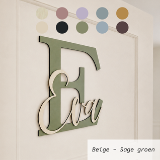 Stickerkamer Gepersonaliseerd houten naambord kinderkamer – beginletter met naam Gepersonaliseerd houten naambord kinderkamer – beginletter met naam