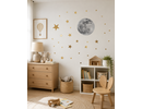 Muursticker maan gouden sterren kinderkamer
