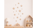 Houten sterren muurdecoratie kinderkamer – set van 16