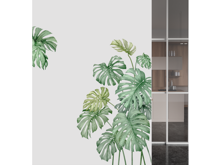 Muursticker jungle decoratieve palmbladen groen botanisch