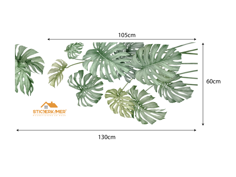 Muursticker jungle decoratieve palmbladen groen botanisch