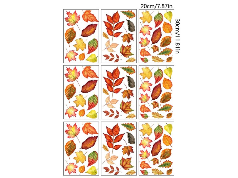 Herfst Raamstickers – Herbruikbare Statische Raamstickers met Herfstbladeren – 9 Vellen Herfst Raamstickers – Herbruikbare Statische Raamstickers met Herfstbladeren – 9 Vellen