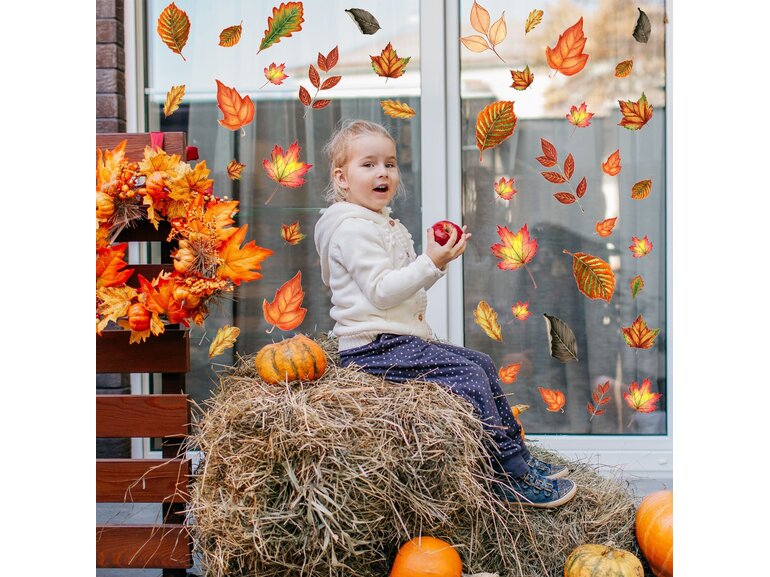 Herfst Raamstickers – Herbruikbare Statische Raamstickers met Herfstbladeren – 9 Vellen Herfst Raamstickers – Herbruikbare Statische Raamstickers met Herfstbladeren – 9 Vellen