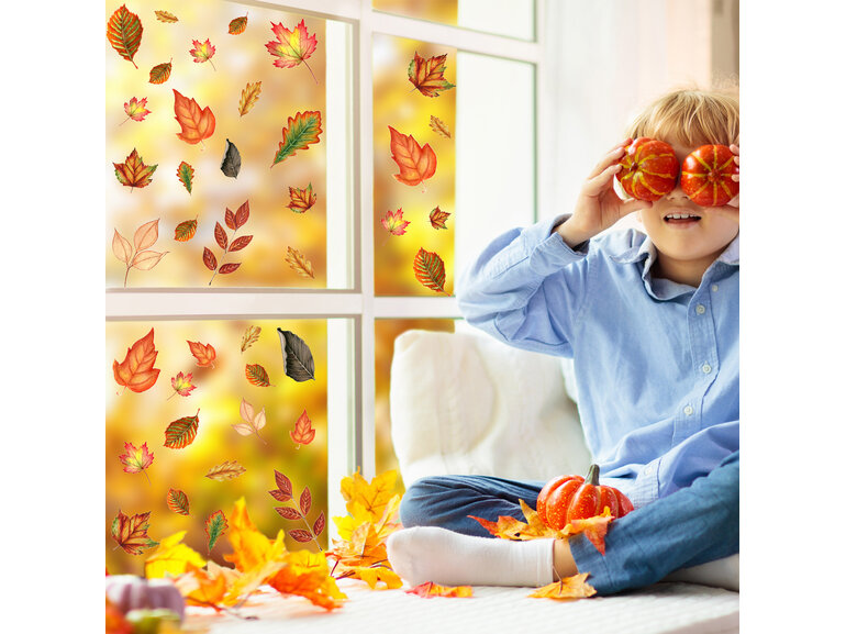Herfst Raamstickers – Herbruikbare Statische Raamstickers met Herfstbladeren – 9 Vellen Herfst Raamstickers – Herbruikbare Statische Raamstickers met Herfstbladeren – 9 Vellen