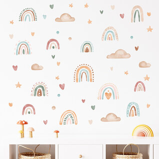 Muurstickers Regenboogjes Boho – Kinderkamer