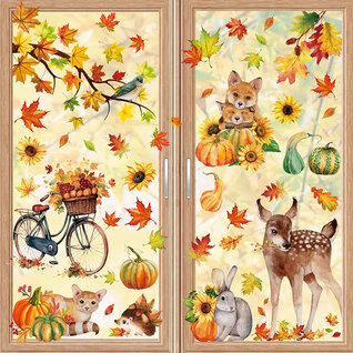 Herfst raamstickers statisch – complete set – 9 vellen Herfst raamstickers statisch – complete set – 9 vellen