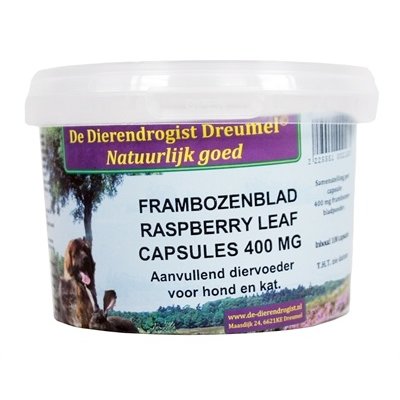 Dierendrogist Dierendrogist frambozenblad capsules 400 mg