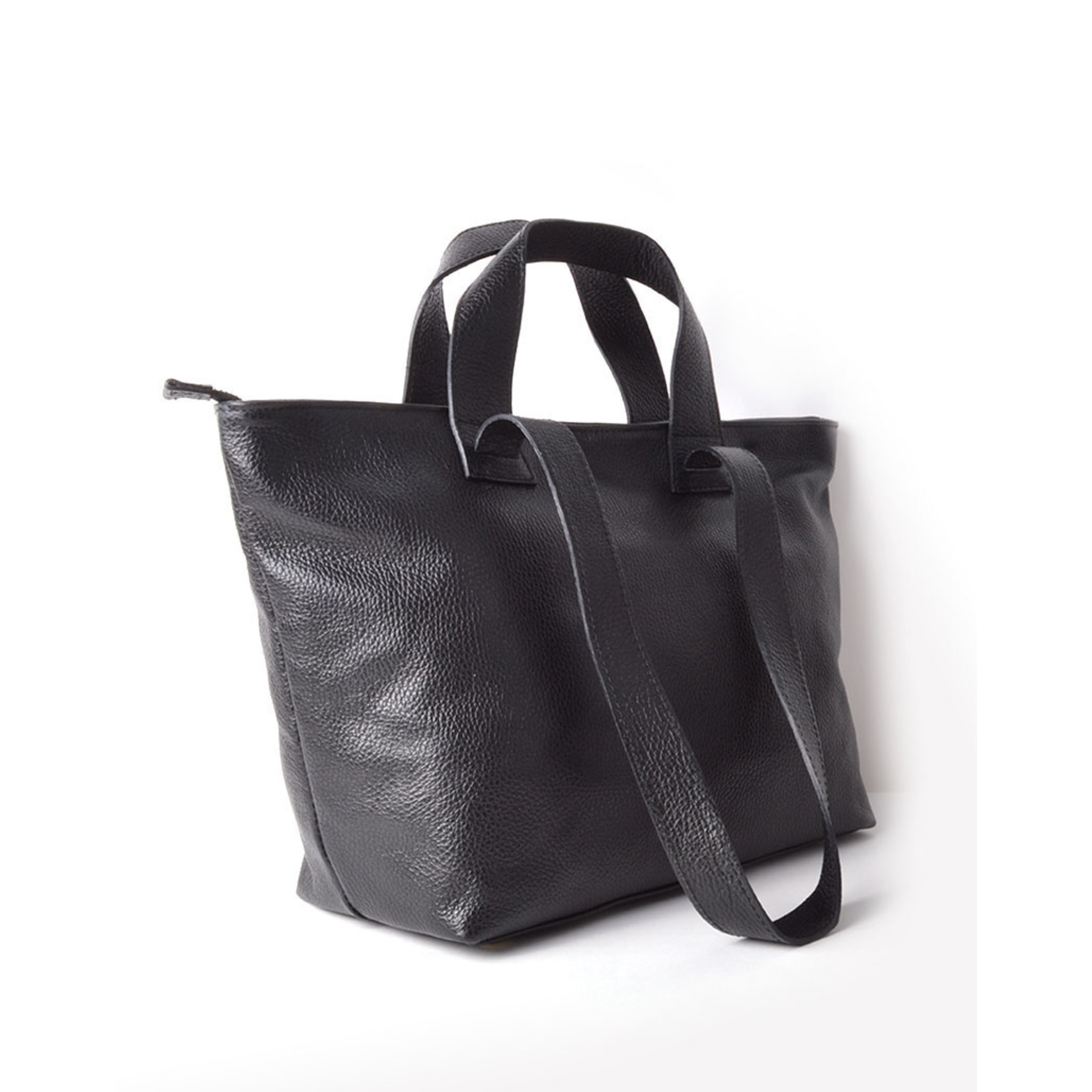 Giuliano  - lederen shopper - zwart