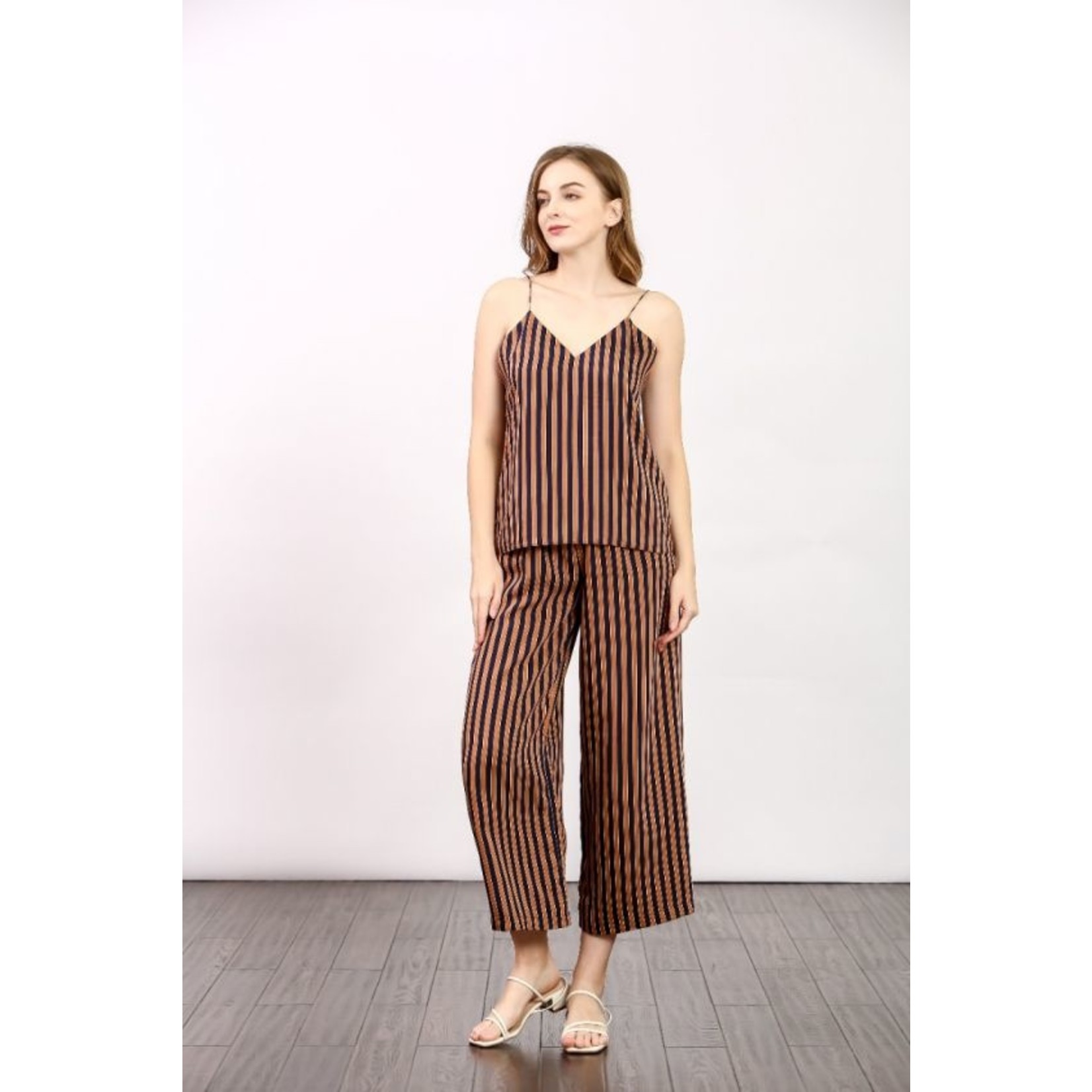 See U Soon  - gestreepte pantalon - brown