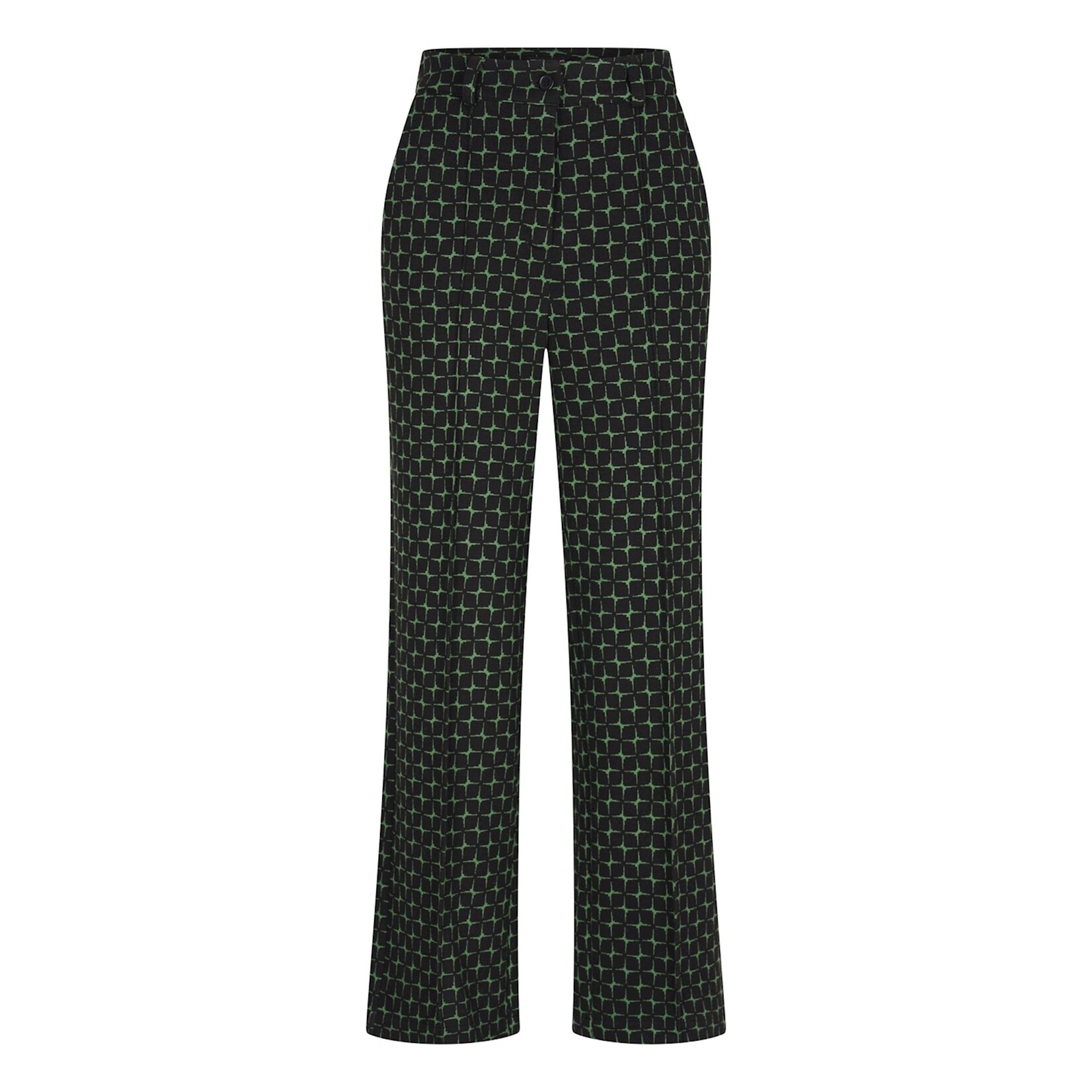 ZILCH 32CVP60.030 broek zwart/groen 50% viscose, 49% polyester en 1% elastan