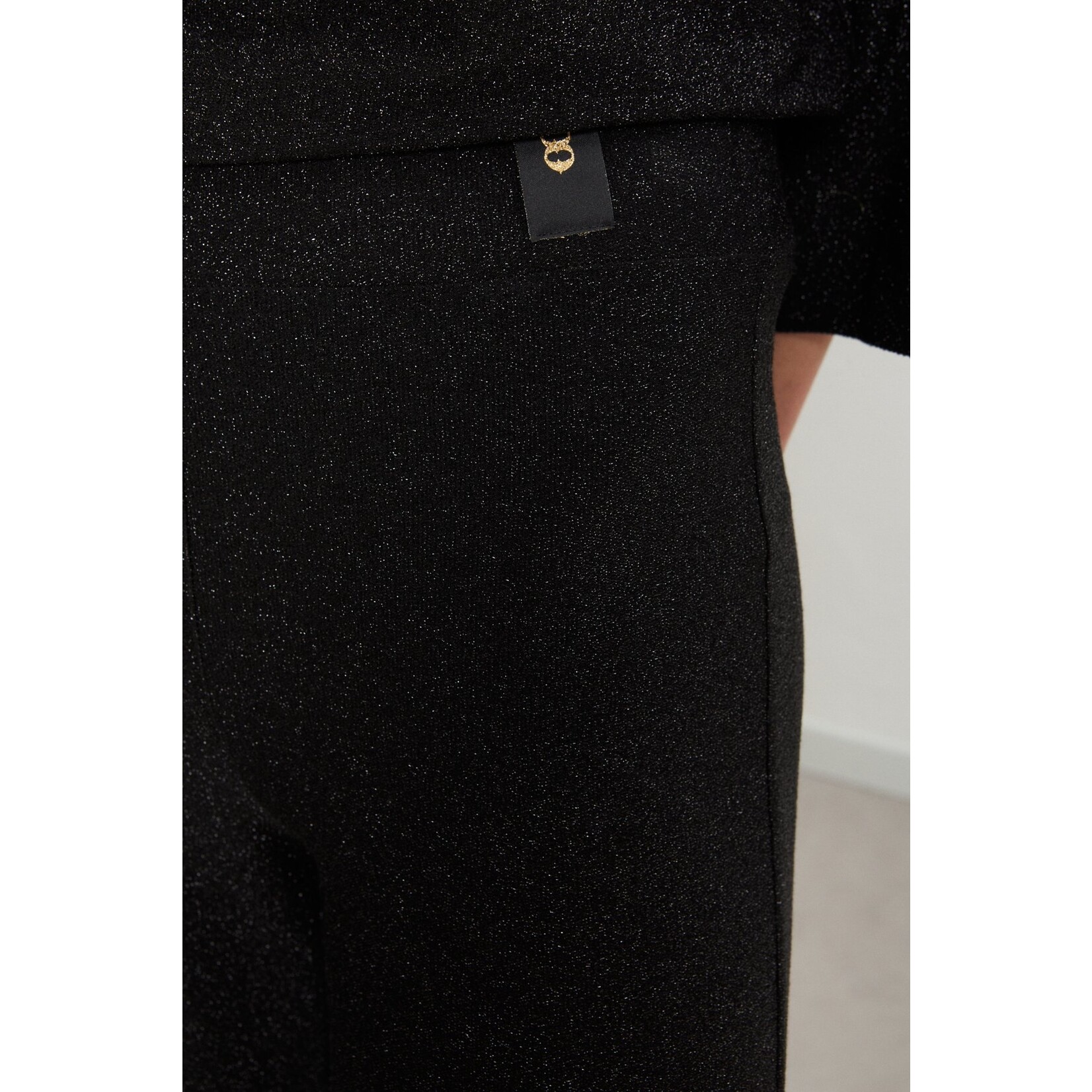 Ottod'Ame DP9619 pant zwart met lurex 79% viscose 9% nylon 9% poly en elastan