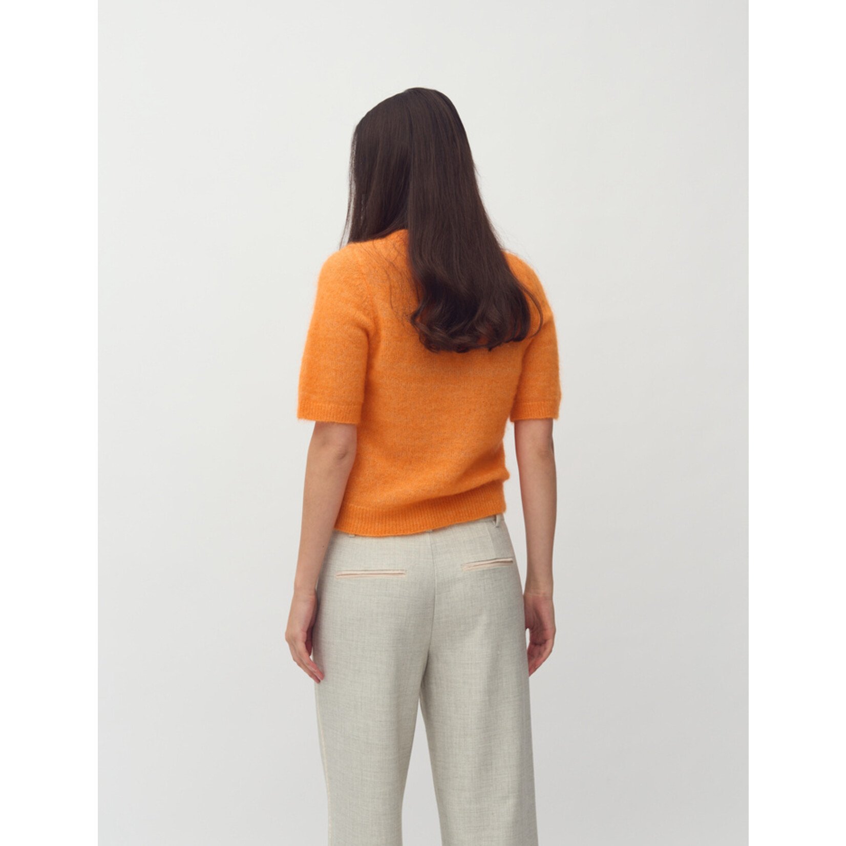 mbyM Carla truitje kleur orange peel 33% nylon, 32% wool, 32% mohair en 3% elastan