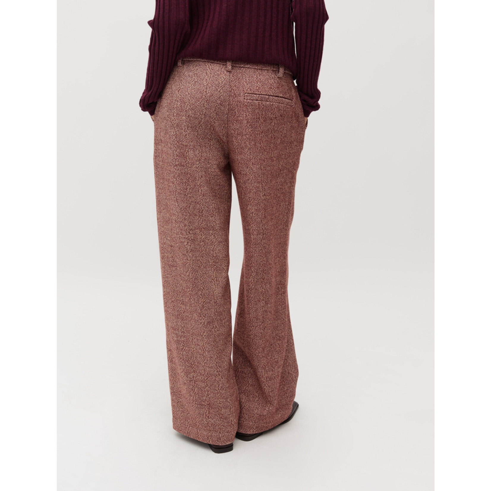 mbyM Tarrina-M pant 30% wol en 70% polyester kleur Fig melange