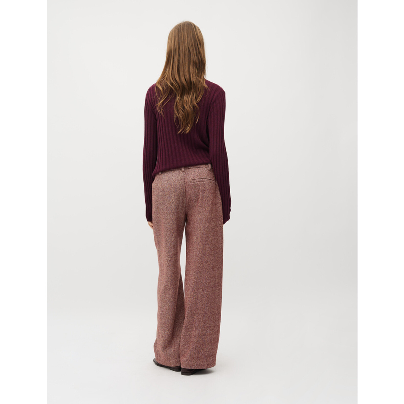 mbyM Tarrina-M pant 30% wol en 70% polyester kleur Fig melange