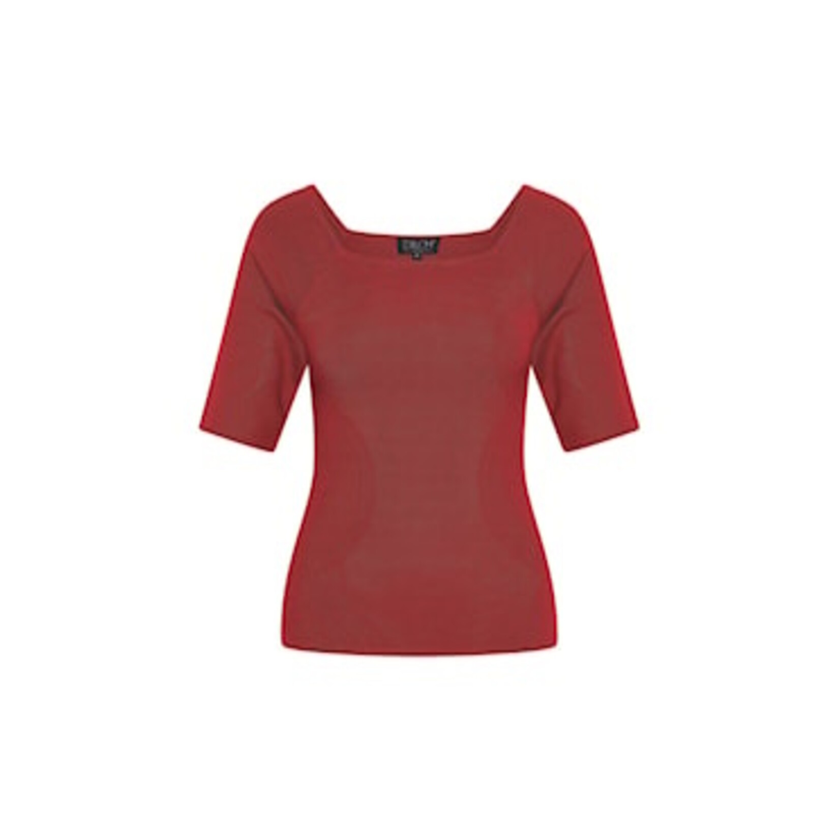 ZILCH Top square neck BAS10.180 mid sleeve mahogany
