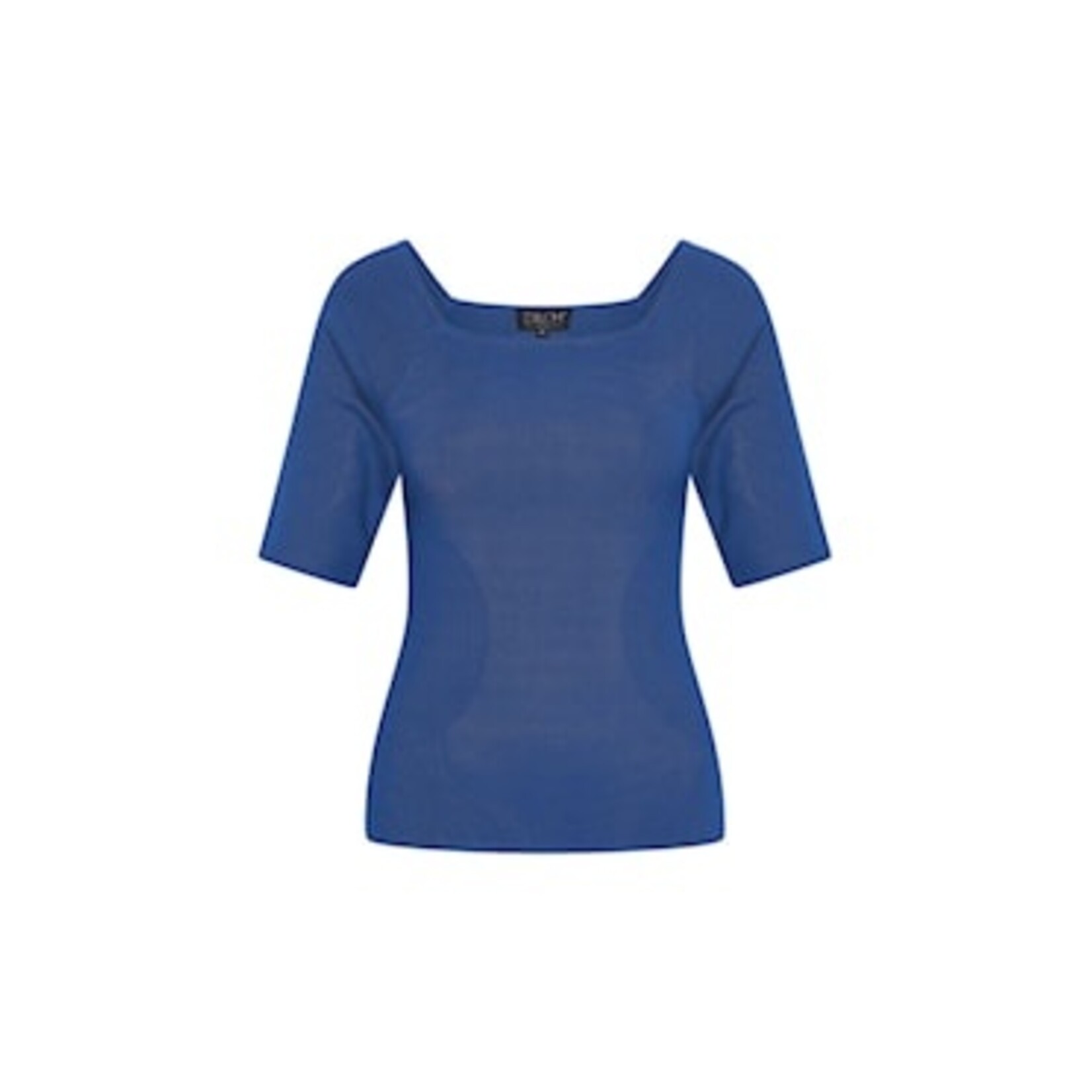 ZILCH Top square neck BAS10.180 mid-sleeves electric blue.