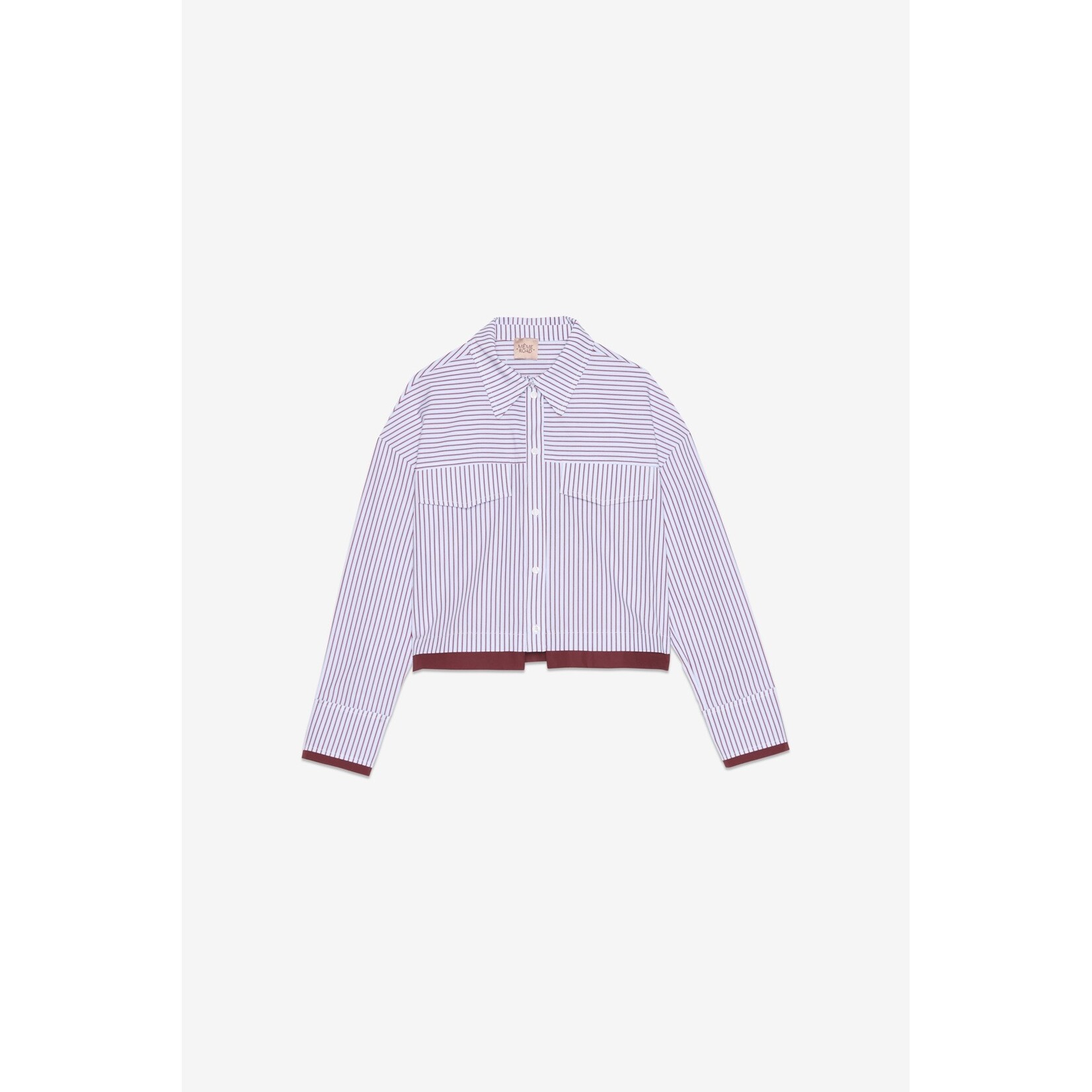 Même Road M5469C, bloesjasje in lichtblauw met contrastbies  100%  katoen.