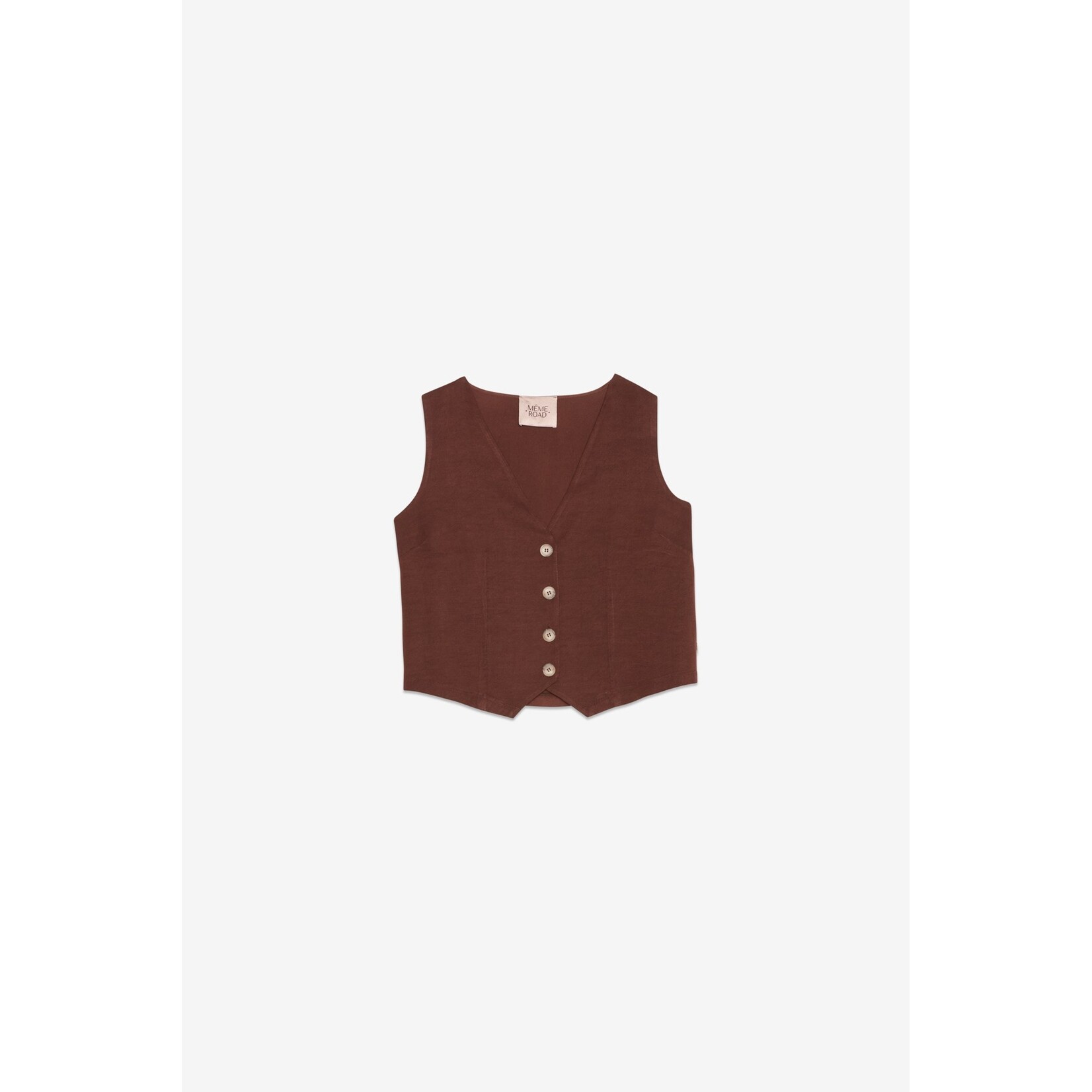 Même Road M6310G gilet moka 71% viscose, 19% linnen en 10% tencel