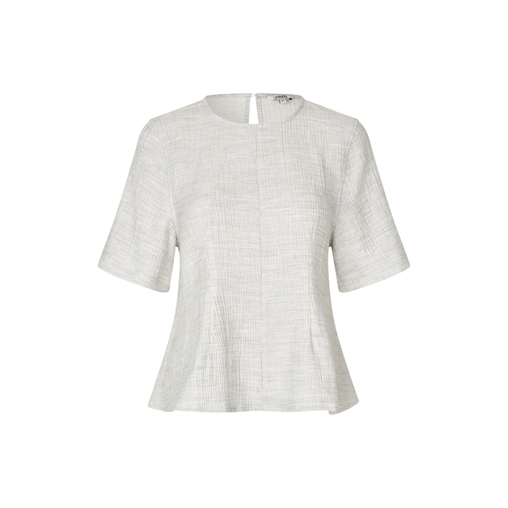 mbyM Kaely-M, peplum top met korte mouw, grey snow melange
