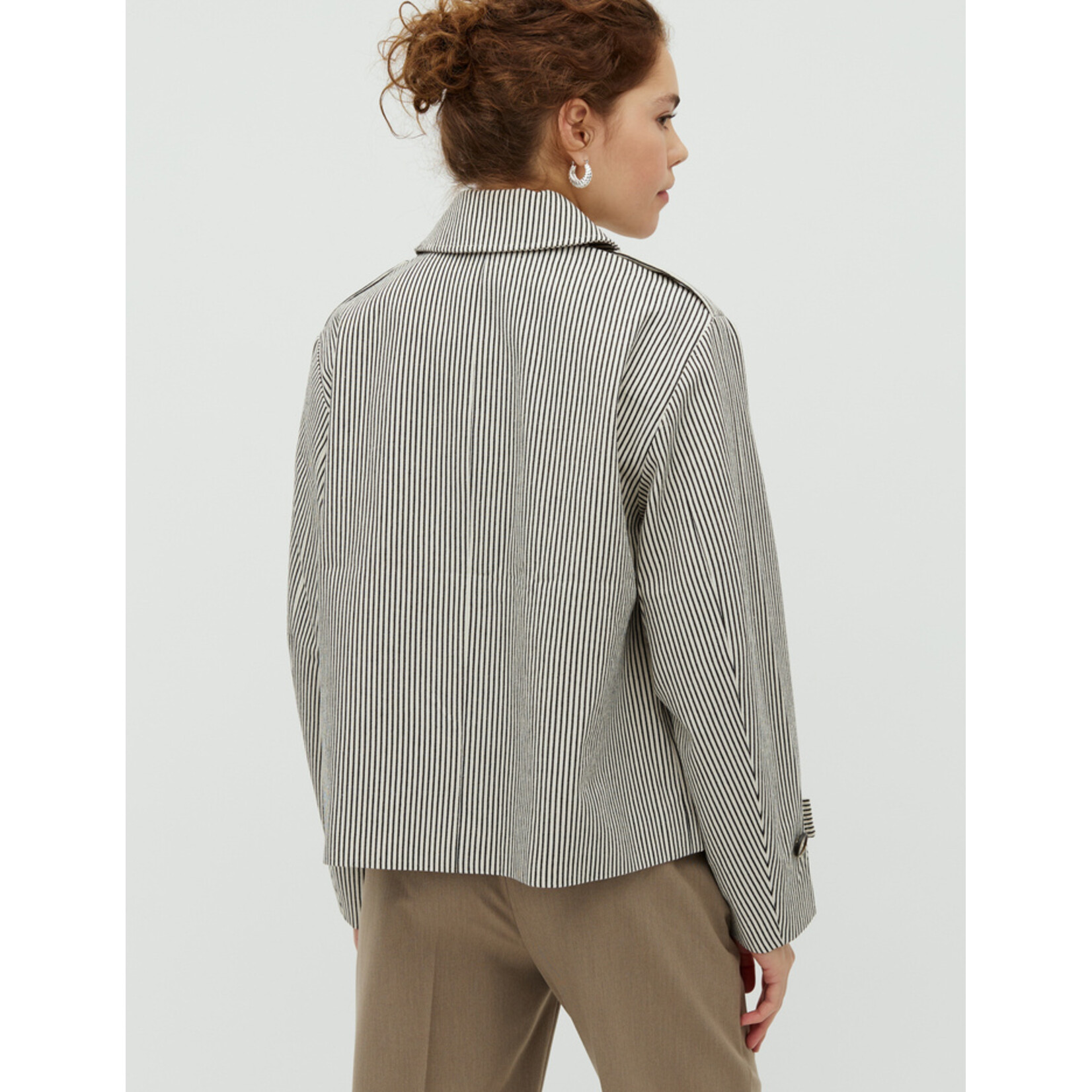 mbyM Becker-M, jacket, black/beige stripe
