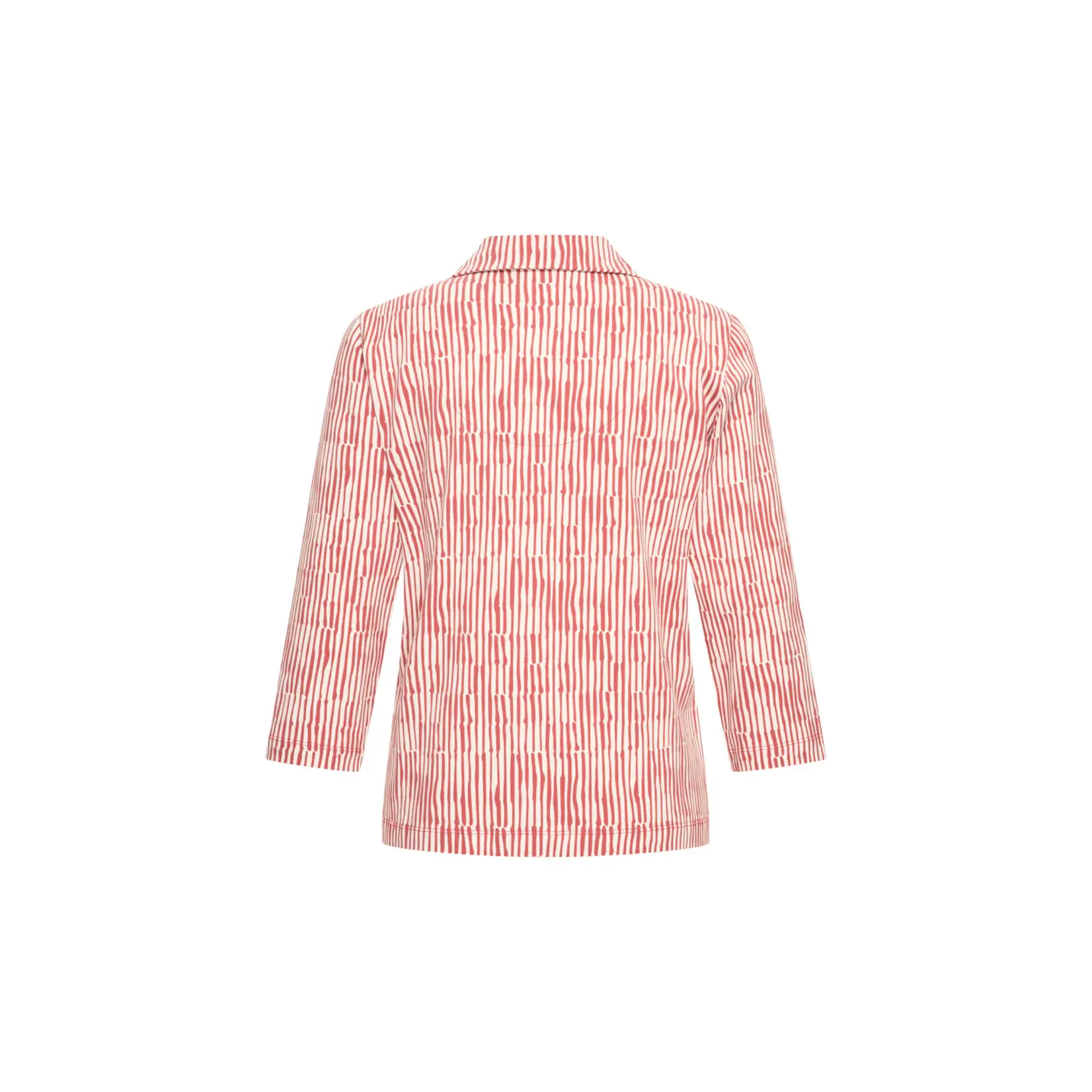 Zilch 61COL15.046P blouse irregular stripes lipstick 92% organic cotton en 8% elastan