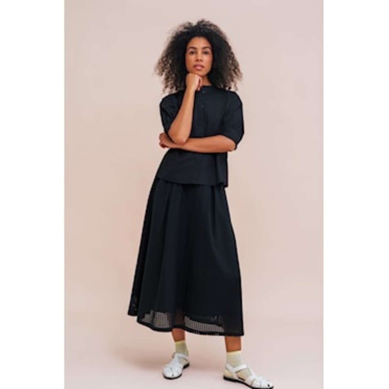 Zilch 61POP50.097 rok zwart 100% katoenen poplin