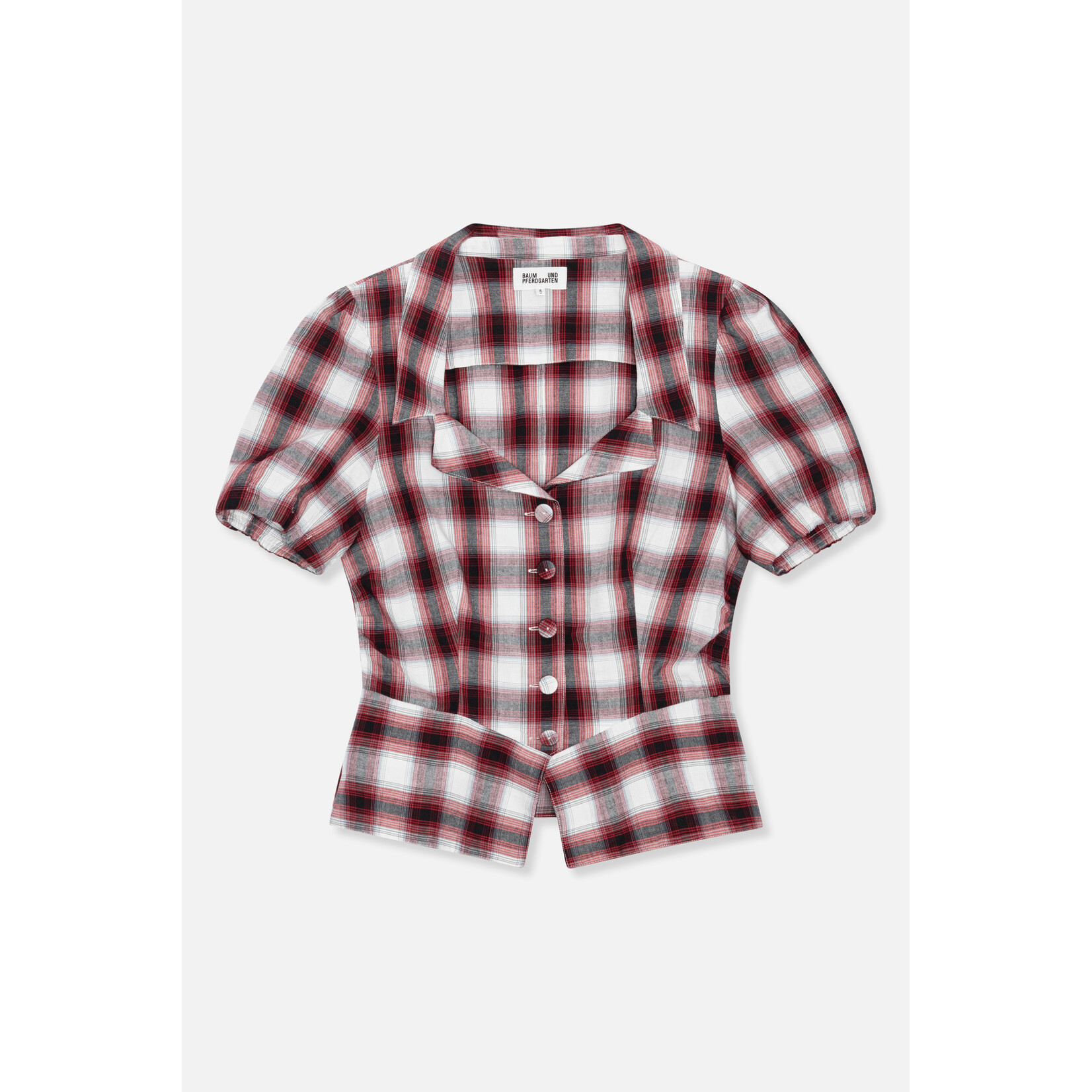 Baum und Pferdgarten Macaia blouse red check, 70% org. cotton, 30% recycled cotton.