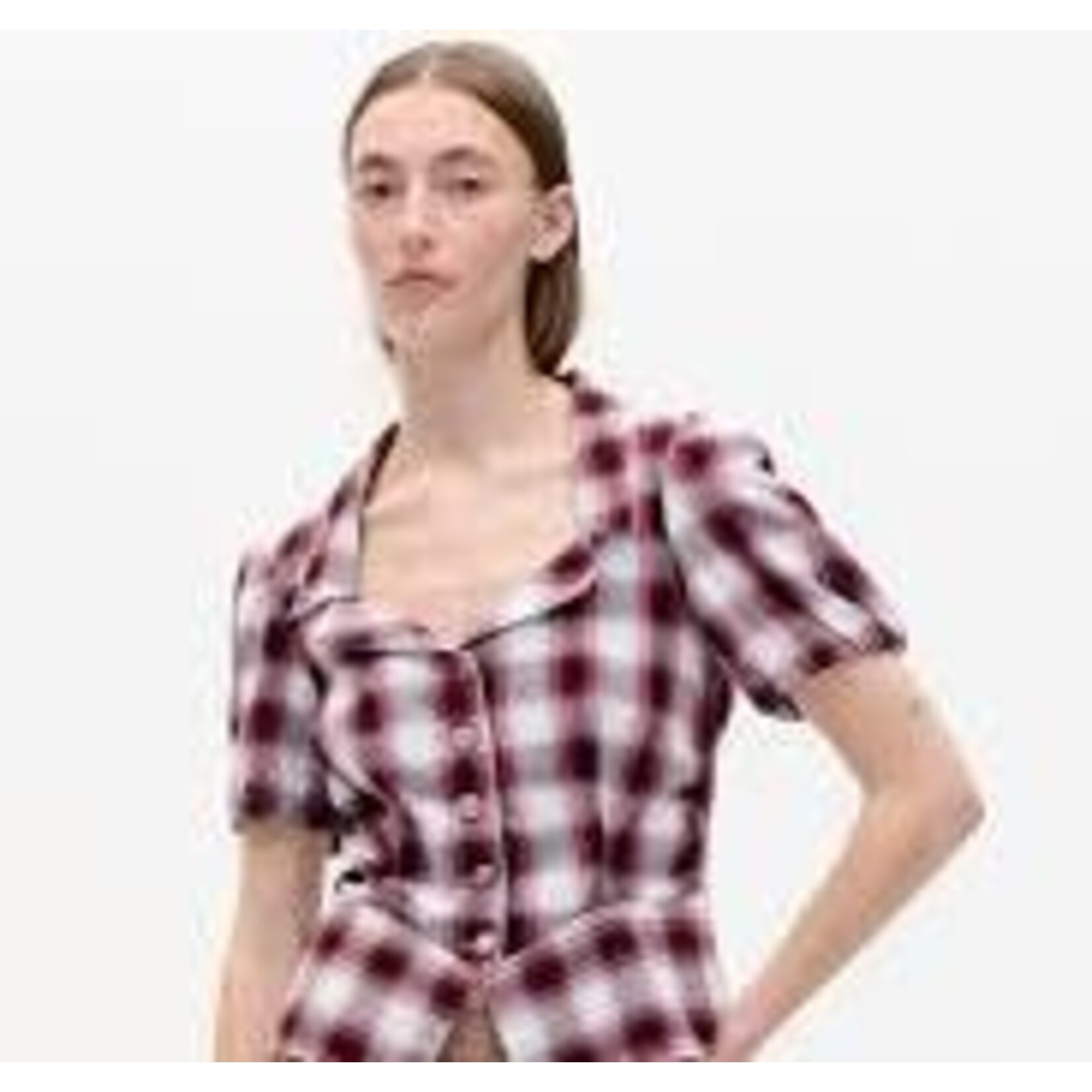 Baum und Pferdgarten Macaia blouse red check, 70% org. cotton, 30% recycled cotton.