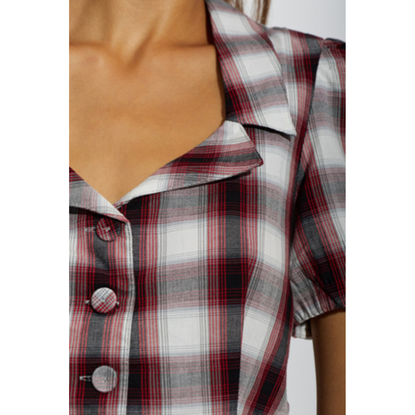 Baum und Pferdgarten Macaia blouse red check, 70% org. cotton, 30% recycled cotton.
