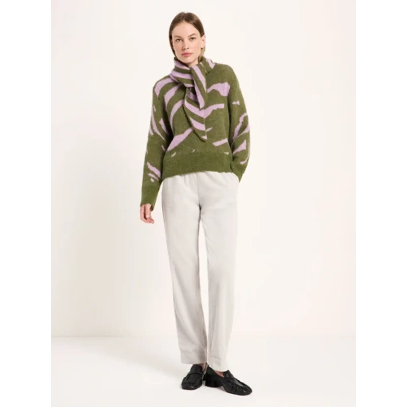 Lanius 14782 Pullover jacquard garden green/ pale violet