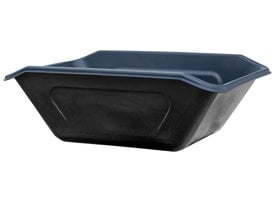 Zwarte kunststof HDPE kruiwagenbak 350 L