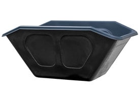 Zwarte kunststof HDPE kruiwagenbak 500 L