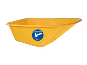 Hummer Gele kunststof HDPE kruiwagenbak 100 L (geschikt voor H1G100)