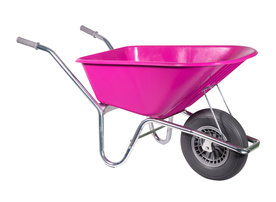 Klus/tuinkruiwagen verzinkt frame 100 L fuchsia met softwiel