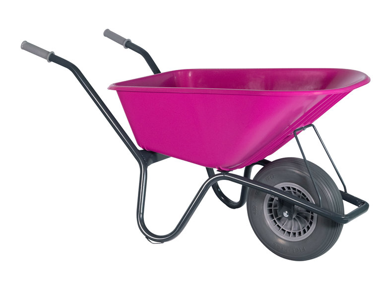 Hummer Klus/tuinkruiwagen gecoat frame 100 L fuchsia met softwiel